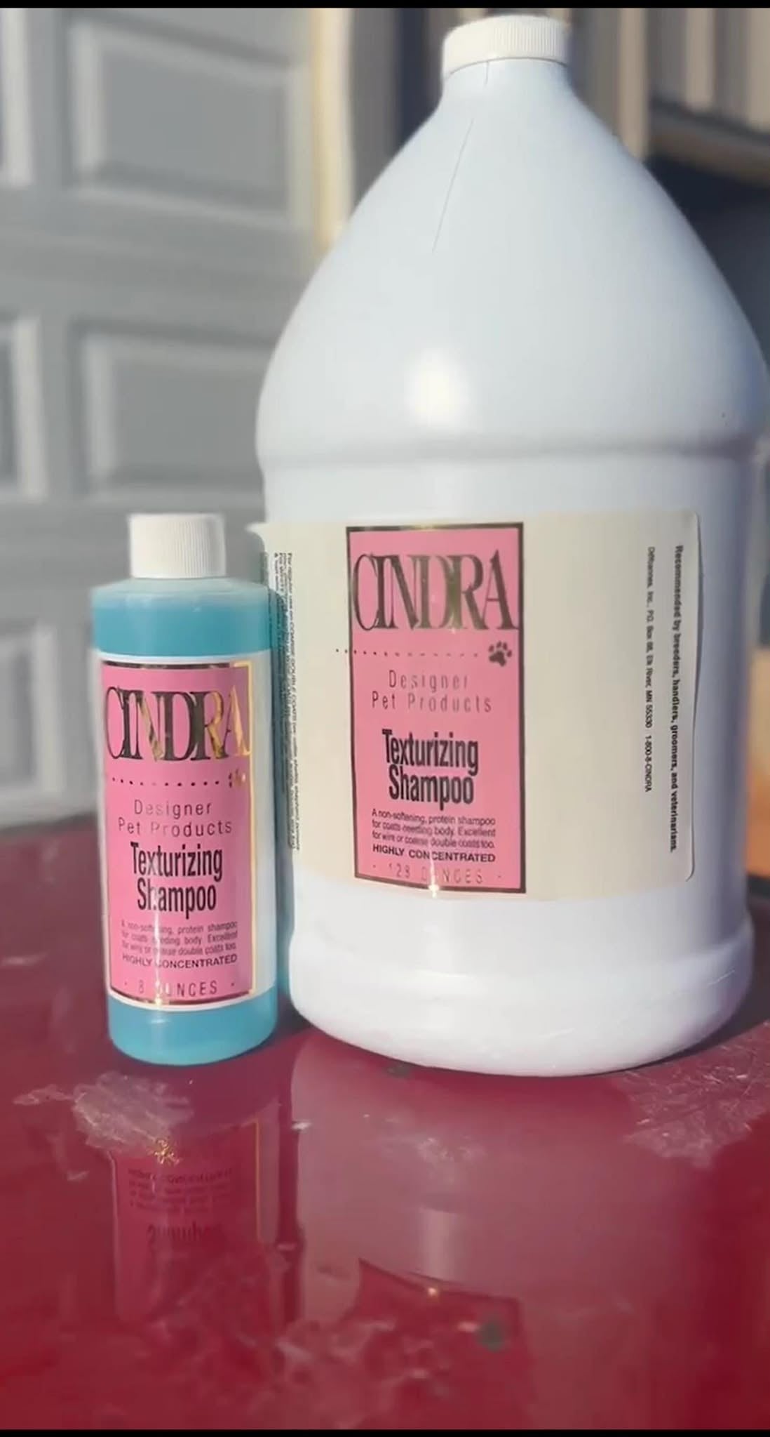 A bottle of cindra Texturizing Shampoo 