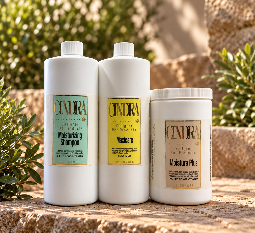 Cindra Dry and Itchy Skin Relief Large Kit with 32 oz Moisturizing Shampoo, Maxi Care and Moisture Plus